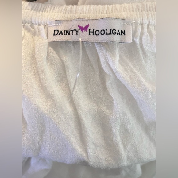 Dainty Hooligan Strapless Tier Pom Pom Trim Romper - white - Picture 9 of 10